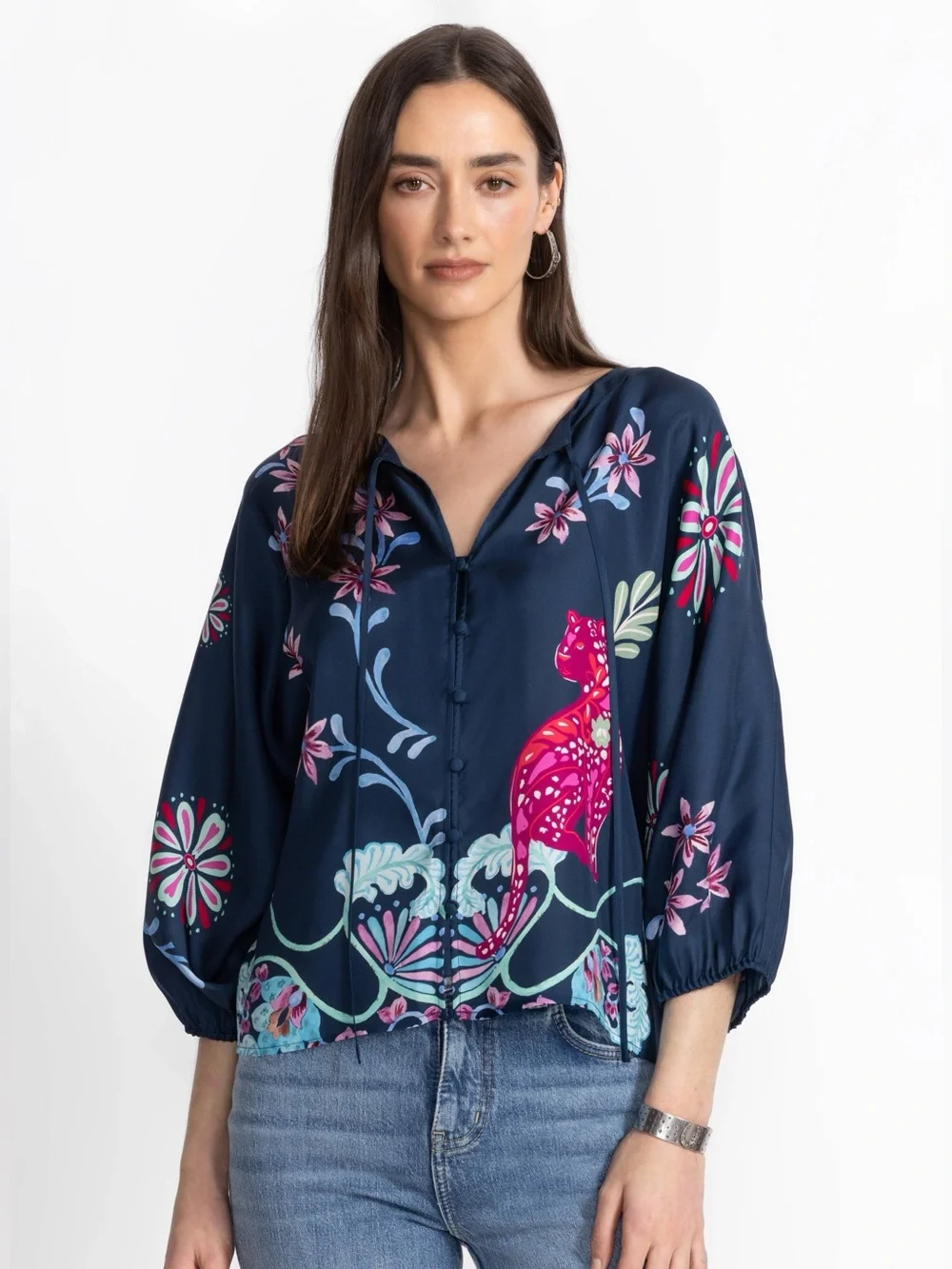Johnny Was Harlan Blouse in Leilana Print Sz Medium